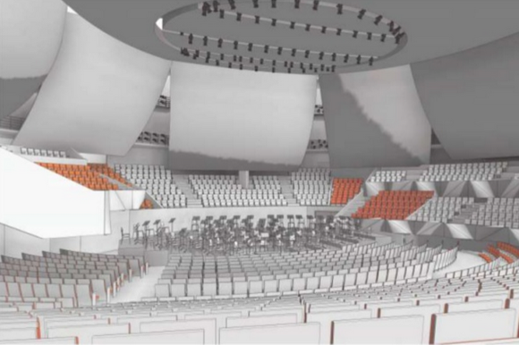 A rendering of the "Better Boettcher" concept for a full concert.