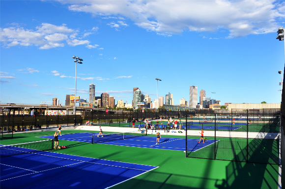 There are eight tennis courts at the complex.