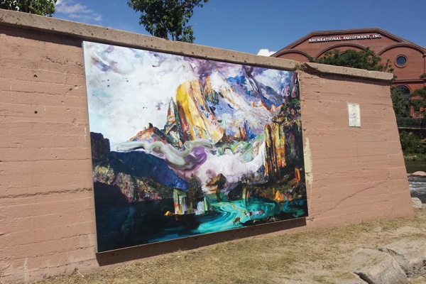 Libby Barbee's "Reimagining Bierstadt" OneWall at Confluence Park.