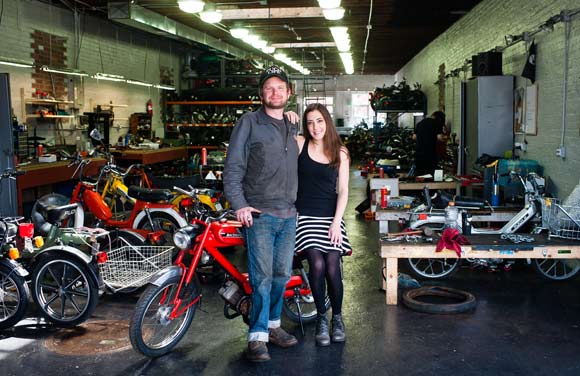 Tim Husmann and Lisa Rieks are the husband-wife team behind Moto Ocho. 