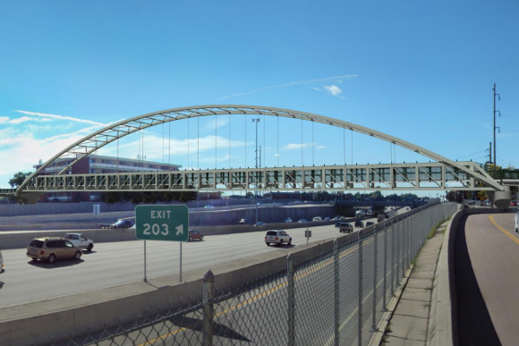 The bridge over I-25 at Colorado Boulevard will be open in late summer 2015.