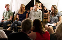 Michael Nye, editor of Missouri Review, author Amanda Rea, author Nick Arvin, author Jenny Shank on a panel “Scent of a Woman’s Ink: Gender Bias in Publishing.